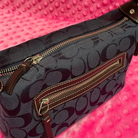 Coach Demi Shoulder bag Navy monogram - Picture 5 of 10